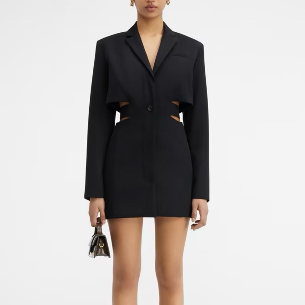 JACQUEMUS La Robe Bari Blazer Dress Black Sz 36FR 4US NWT